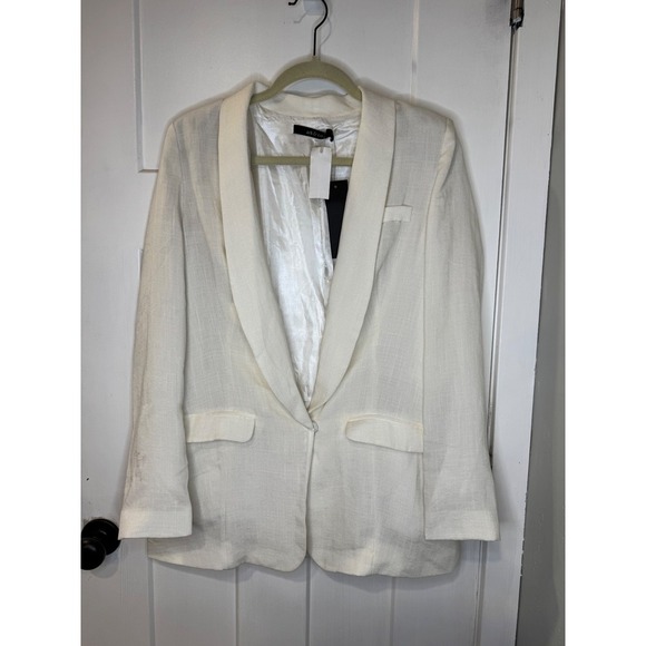 ark & co. Jackets & Blazers - ark & co Cream Linen Blend Shawl Collar Single Button Blazer Jacket Size M